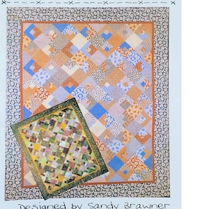 Hip To Be Square 73 1/2&quot; X 90 1/2&quot; Quilt Pattern By Sandy Brawner Paper Pattern