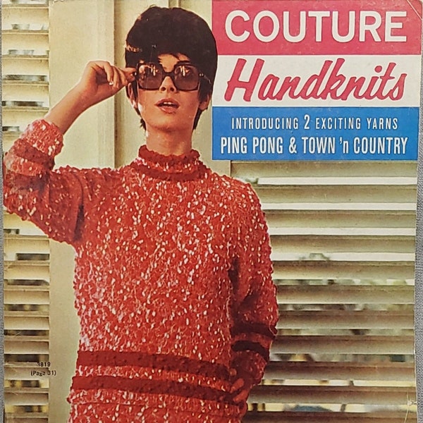 Retro Fleisher Botany Couture Handknits 1968 Book - Bear Brand Knitting Patterns Collection
