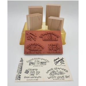 Handstamped With Love Stampin Up! Set of 4 Wood Mounted Rubber Stamps - Perfect for DIY Projects