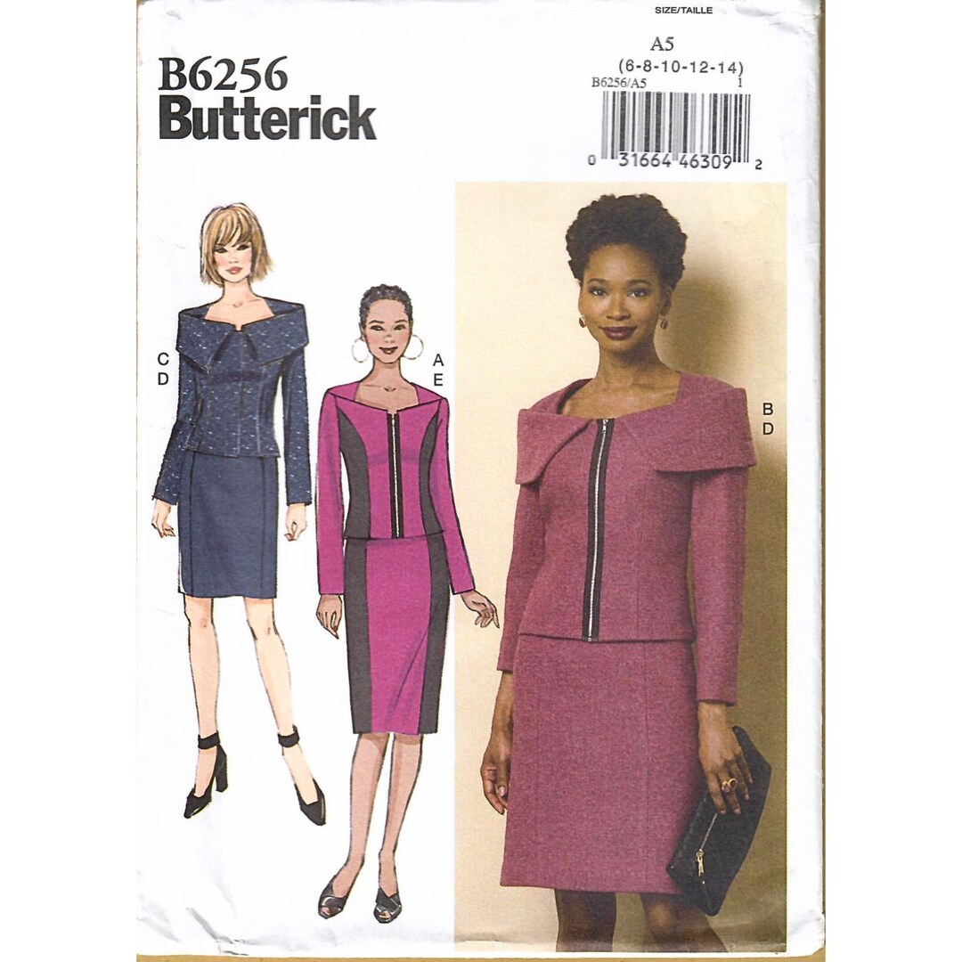 Misses' Jacket and Skirt Sewing Pattern Butterick B6256 Sizes 6-14 ...