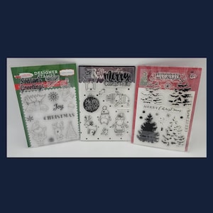 Christmas Stamp Collection: 3 Pack of Clear Rubber Stamps for Holiday Projects