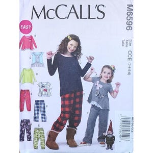 Kids Tops & Pants Sewing Pattern McCall&#39;s M6596: Size 3-6