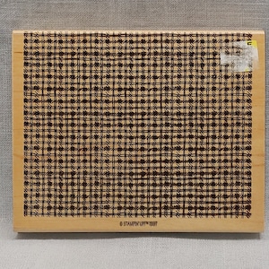 Homespun Plaid Rubber Stamp - Vintage 1997 Stampin Up Design for Scrapbooking and Cardmaking