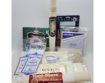 Cross Stitch Fabric Variety Pack - 13 Pieces - Aida Fabric Assortment in Multiple Colors & Brands