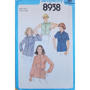 Simplicity 8938: Misses&#39;/Women&#39;s Shirt Sewing Pattern, Size 18 1/2