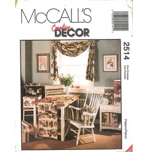 McCall's Sewing Pattern 2514: Window Treatments & Computer Covers (UNCUT)