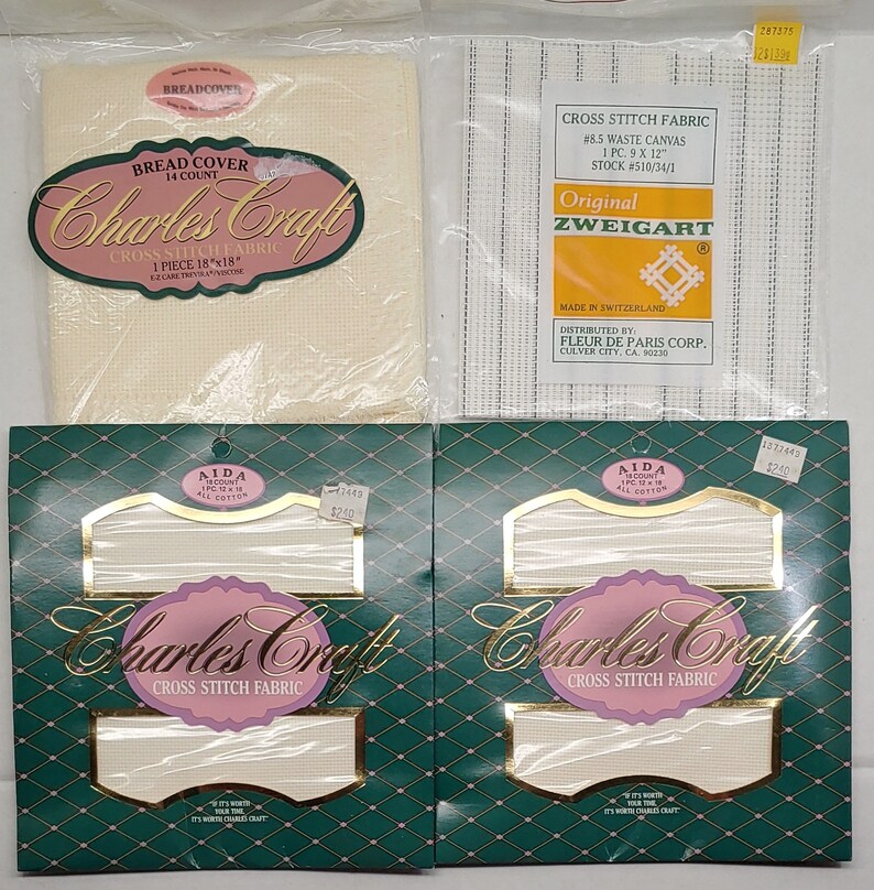 Aida Fabric 4 Pack Assortment Cross Stitch Fabric