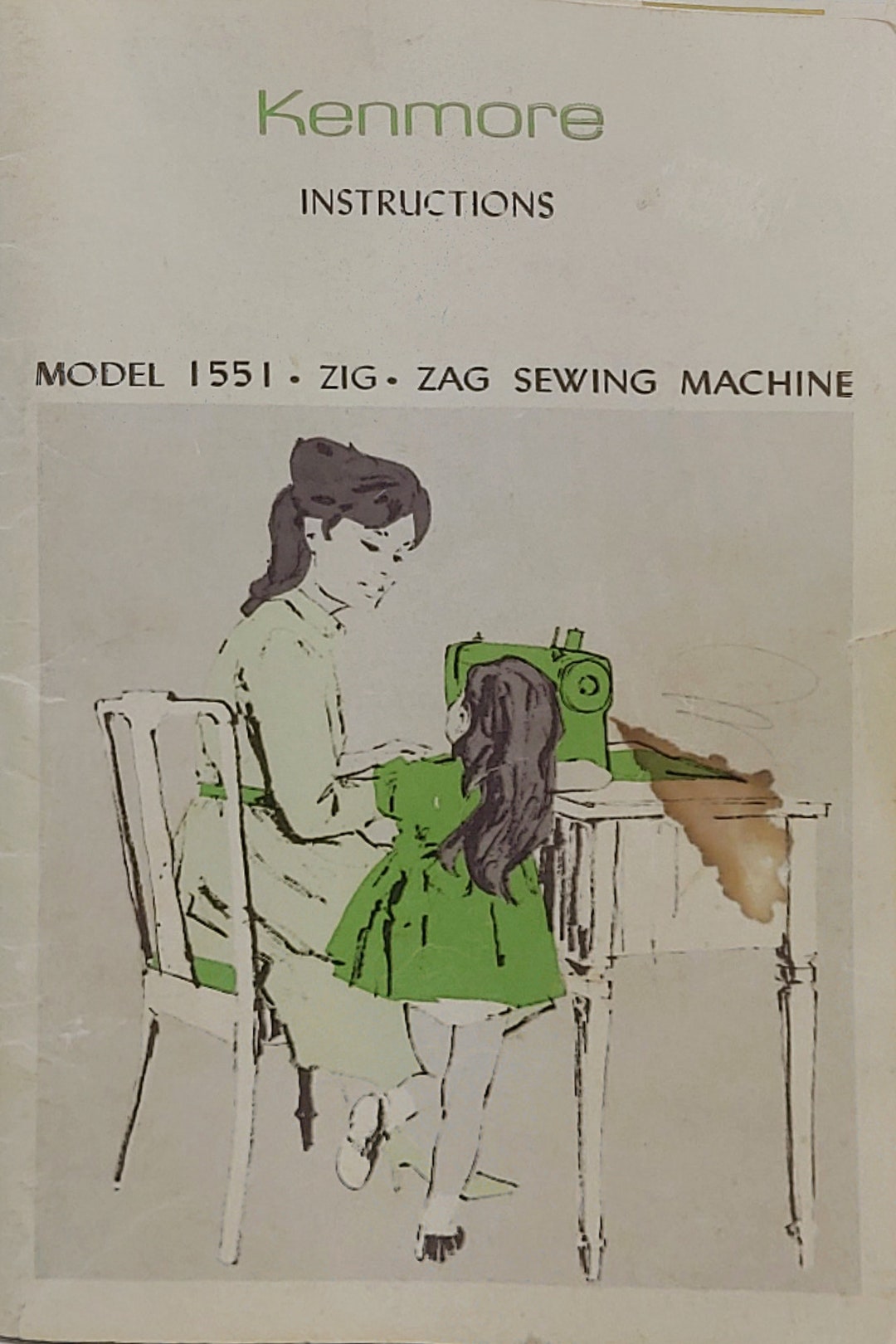 Vintage Sears Kenmore Model 1551 Zig Zag Sewing Machine Manual Etsy