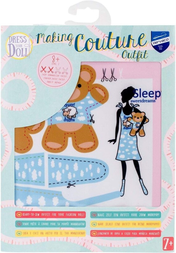 Vervaco Dress Your Doll Making Couture Outfit Set Sleepy Sweet Dreams Make Your Own Barbie Clothes Kit Etsy Australia