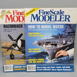 Fine Scale Modeler Magazines Feb & Nov 1993 Vintage Hobby Literature for Scale Model Enthusiasts And Collectors
