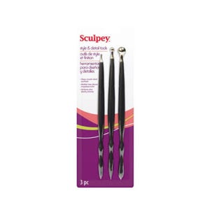 Polymer Clay Sculpting Tools Set – Double Ended Sculpey Tool Trio for Precision Detailing & Crafting
