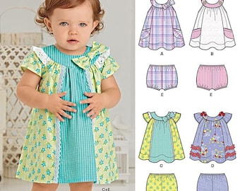 Babies' Dress and Panties New Look 6275 Sewing Pattern A (NB-Small-Medium-Large)