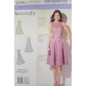 Amazing Fit Dress Sewing Pattern Simplicity 1606 Misses&#39; & Petite Size 14-22 DIY Fashion Dress