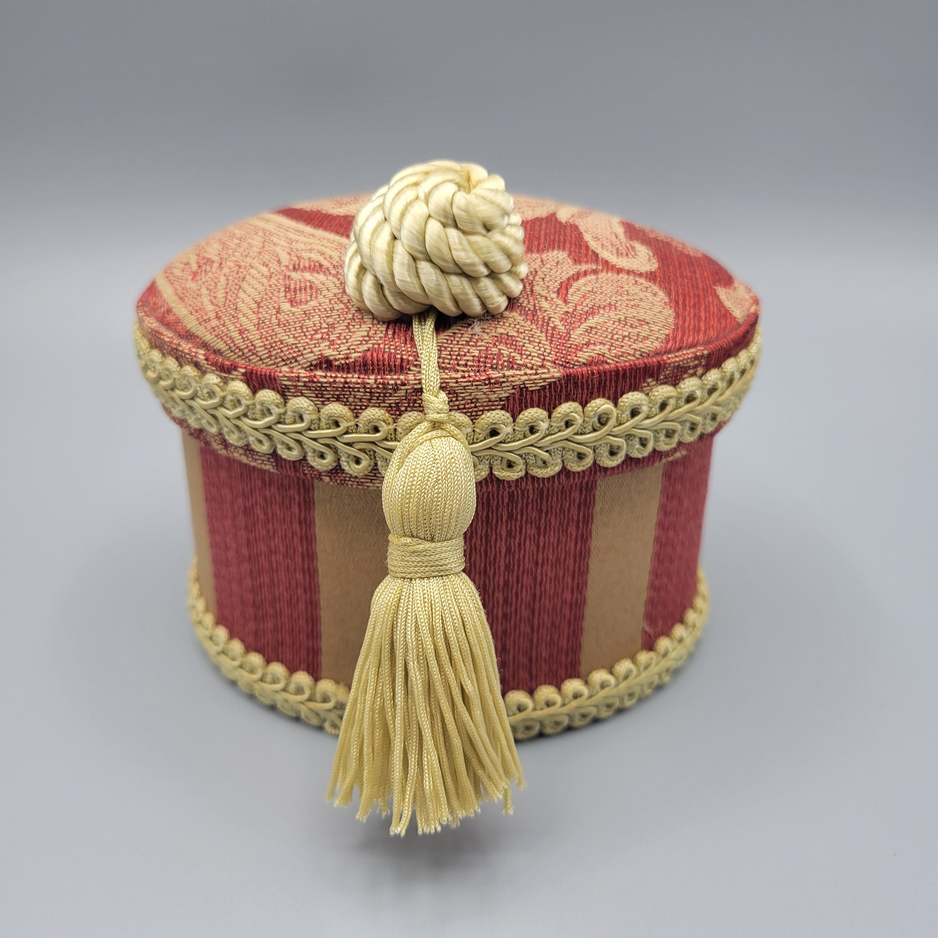 Unique Victorian Style Sewing/vanity Box With Long Tassel by
