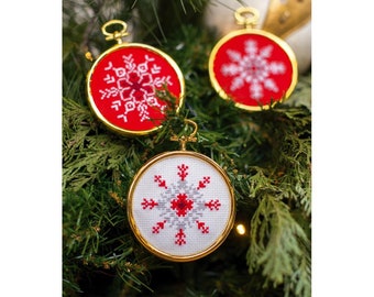 Kreuzstichpackung Weihnachtsornamente - Vervaco Miniatures- Ice Star Design - Festliche Weihnachtsdekoration