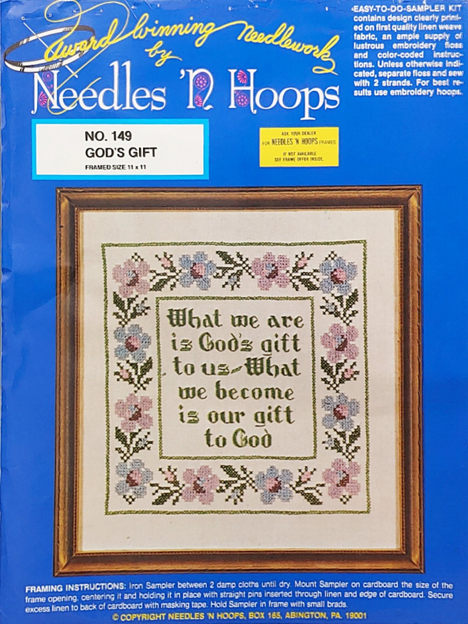 Needles N Hoops No. 149 God's Gift Needle Point Kit, Vintage