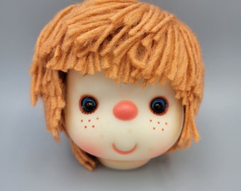 Vintage Rubber Doll Head Red Hair