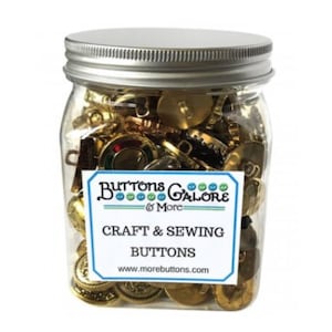 Mixed Gold Plastic Button Assortment: 1/2&quot;-2&quot; Shank Buttons
