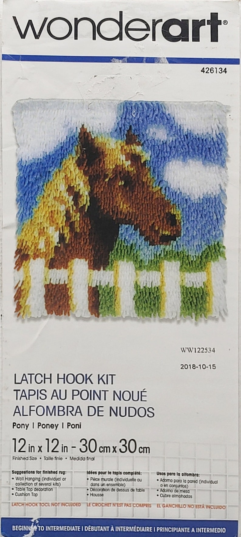Wonderart Latch Hook Kit Pony 12 X 12 Etsy