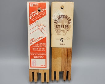 Vintage 6 Stretcher Bar Frame for Needlecraft Projects - Enhance your Stitching with Rustic Charm