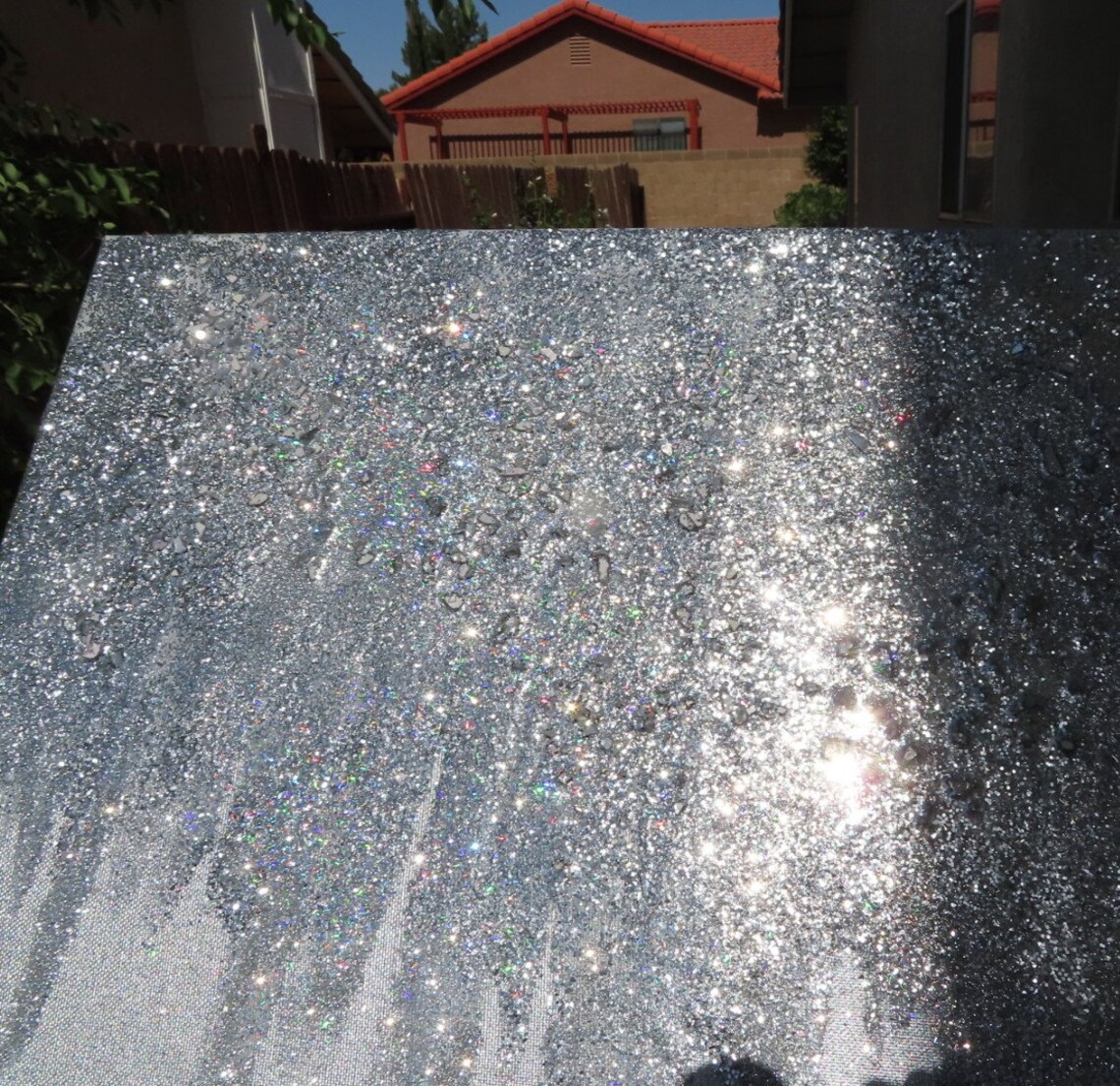 Glitter Painting Silver Glitter Painting Silver Glitter Art Etsy
