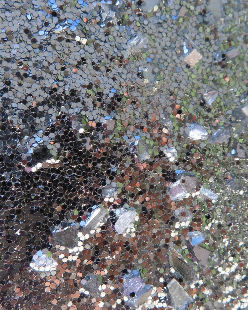 Glitter Painting Silver Glitter Painting Silver Glitter Art Etsy