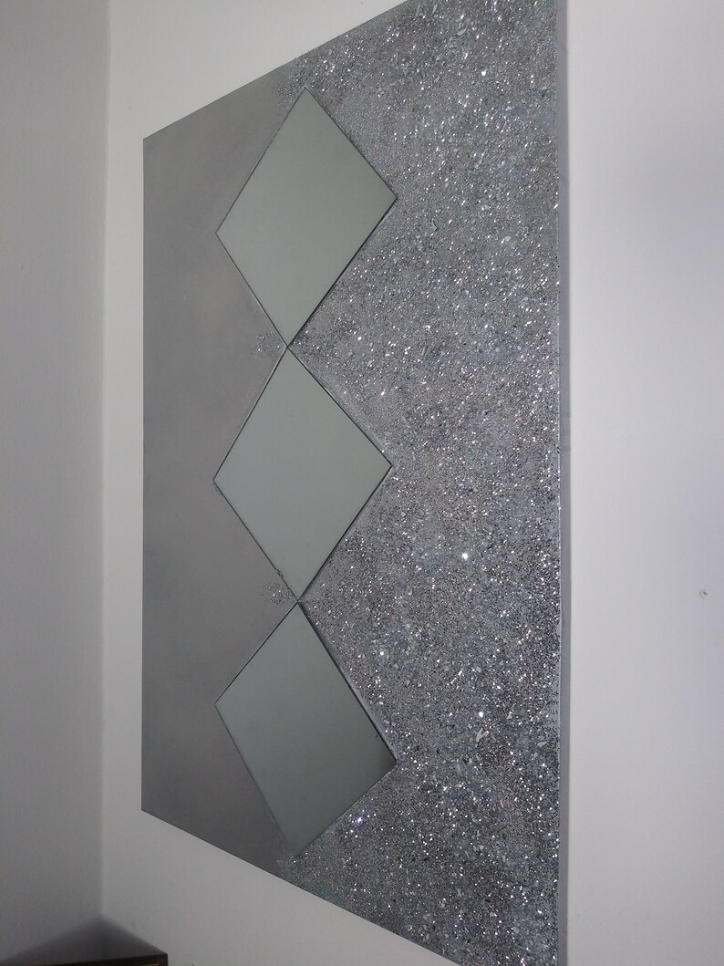 Glitter Painting Glitter Art Glitter Mirror Wall Art Etsy
