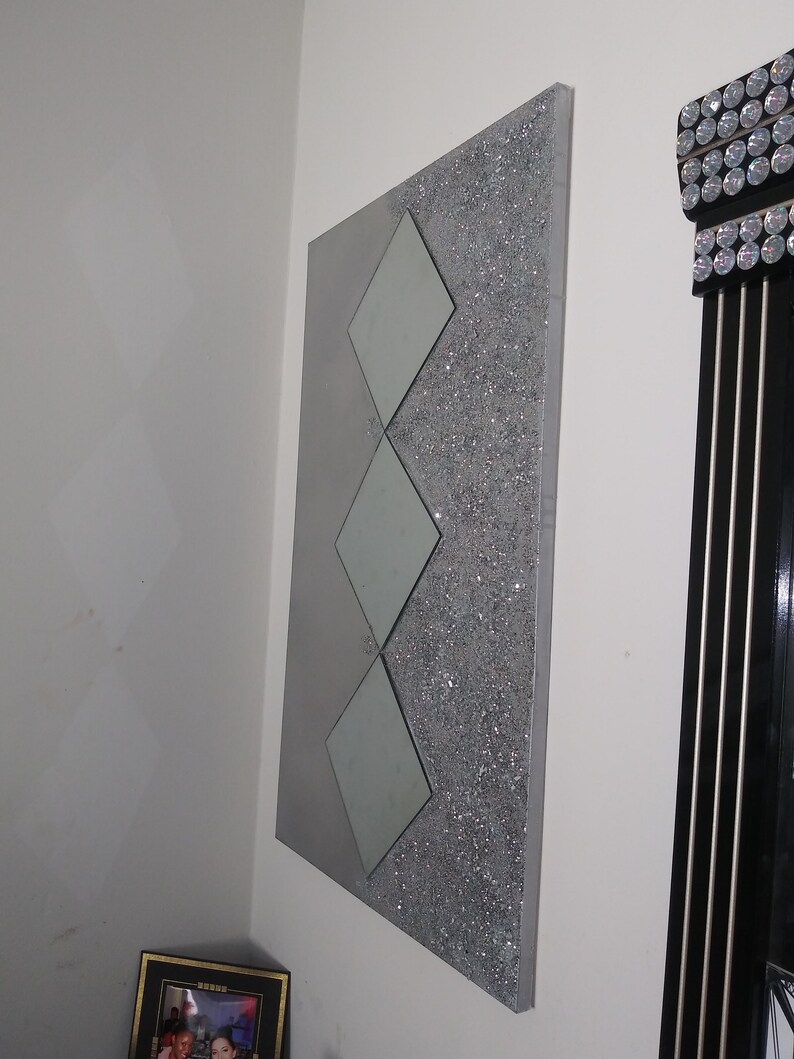 Glitter Painting Glitter Art Glitter Mirror Wall Art Etsy