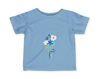 Peutershirt met wilde bloemen hydrocephalus, kinder-T-shirt, Flower Awareness-top, babykleding met bloemen, T-shirt baby