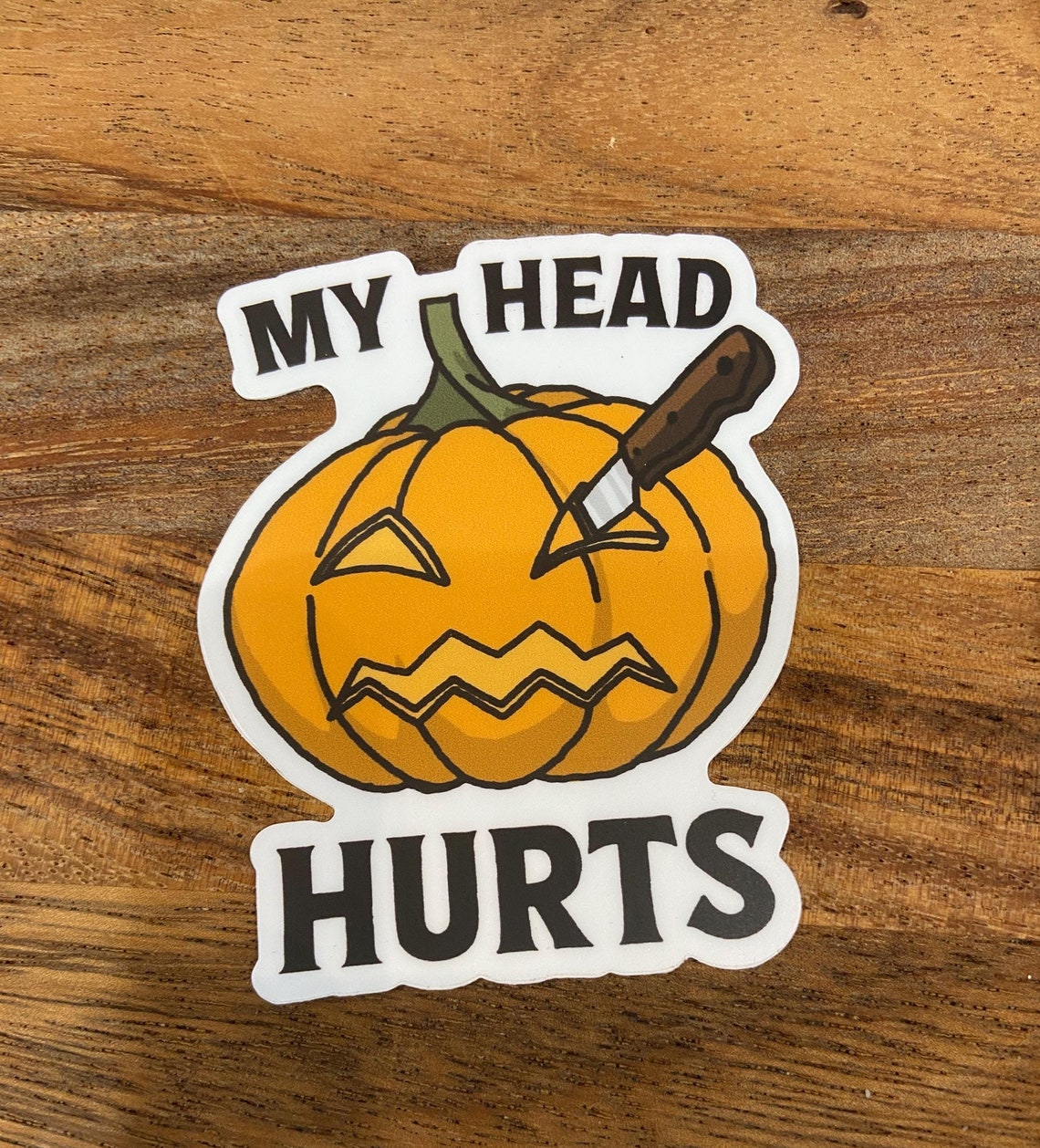 My Head Hurts Sticker, Jack-o-lantern Sticker, Headache Sticker ...