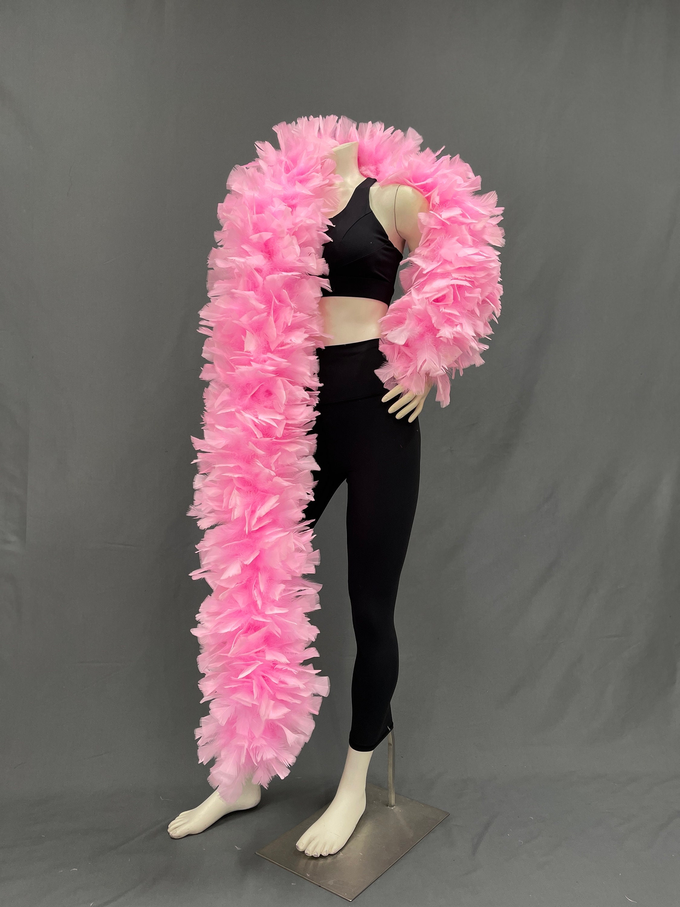 Solid Pink And Purple Feathers Boas With Matching Foil