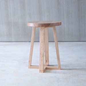 Round Side Table Wooden Stool Bedside Table Satin
