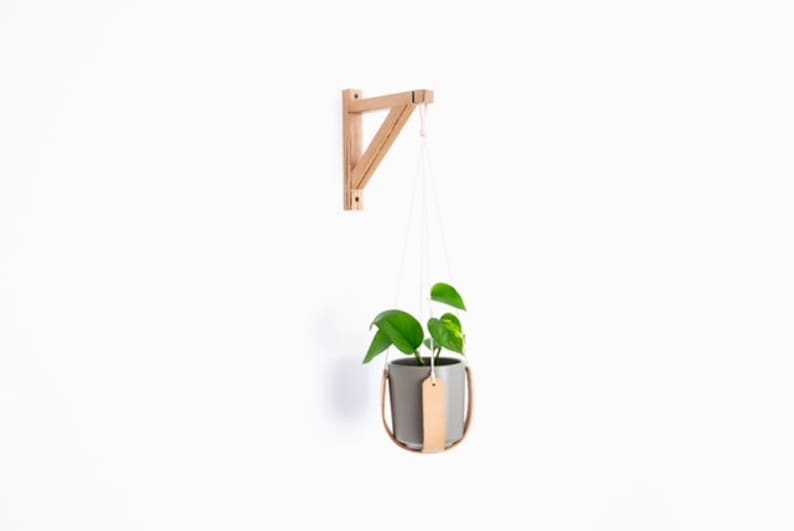 Small Wall Bracket Timber Bracket Pendant Light Holder Pot Plant Hanger Scandinavian Wall Mounted Bracket image 6