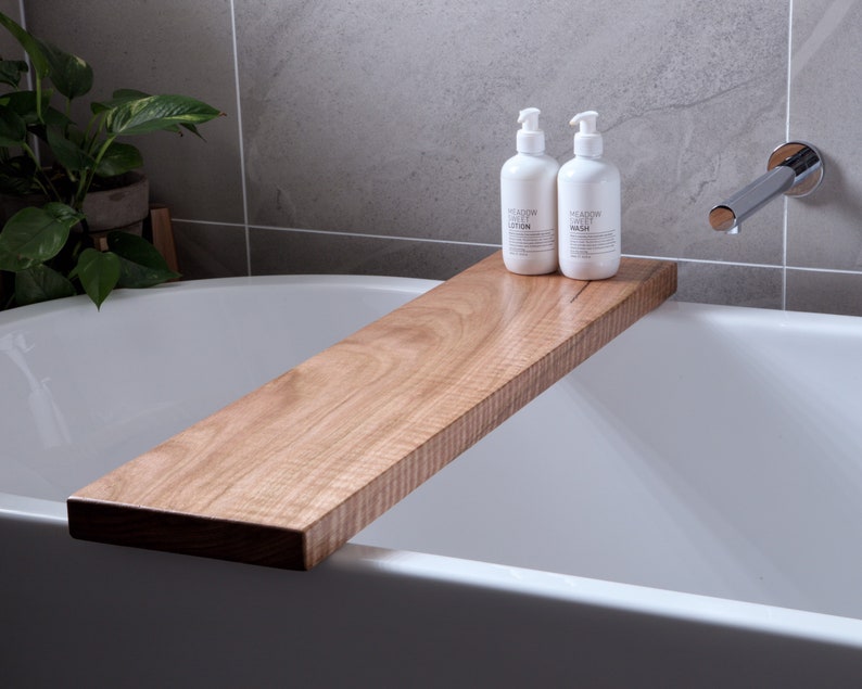 Bath Shelf Wooden Bath Caddy Rustic Timber Bath Board Etsy