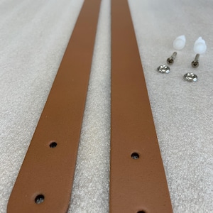 Brown Leather Straps for Shelf | Set of Two