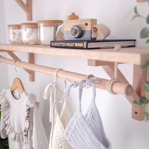 Bracket Shelf with Hanging Rod | Wooden Nursery Shelving