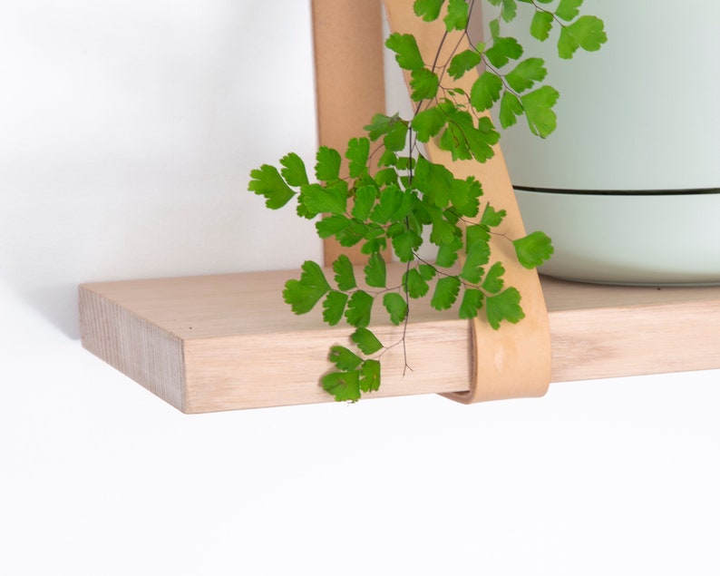 Leather Strap Shelf Timber Shelves Wooden Shelf with Etsy