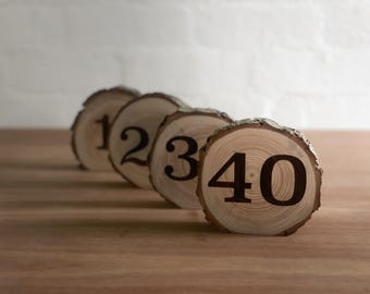 Rustic Wood Slice Table Number | Cafe, Restaurant or Wedding Table Décor
