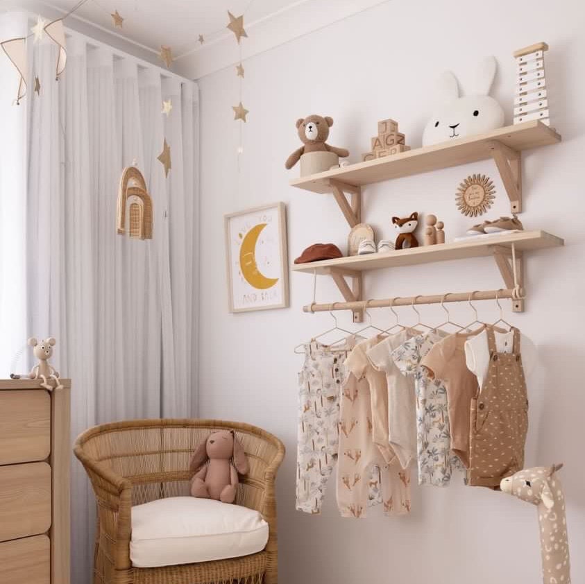 Wooden shelf nursery discount