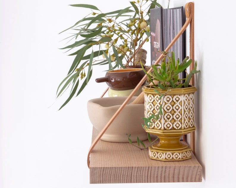 Leather Strap Shelf Timber Shelves Wooden Shelf with Etsy