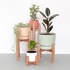 Mid-Century Plant Stands Timber Plant Stands Modern Plant Stand image 1