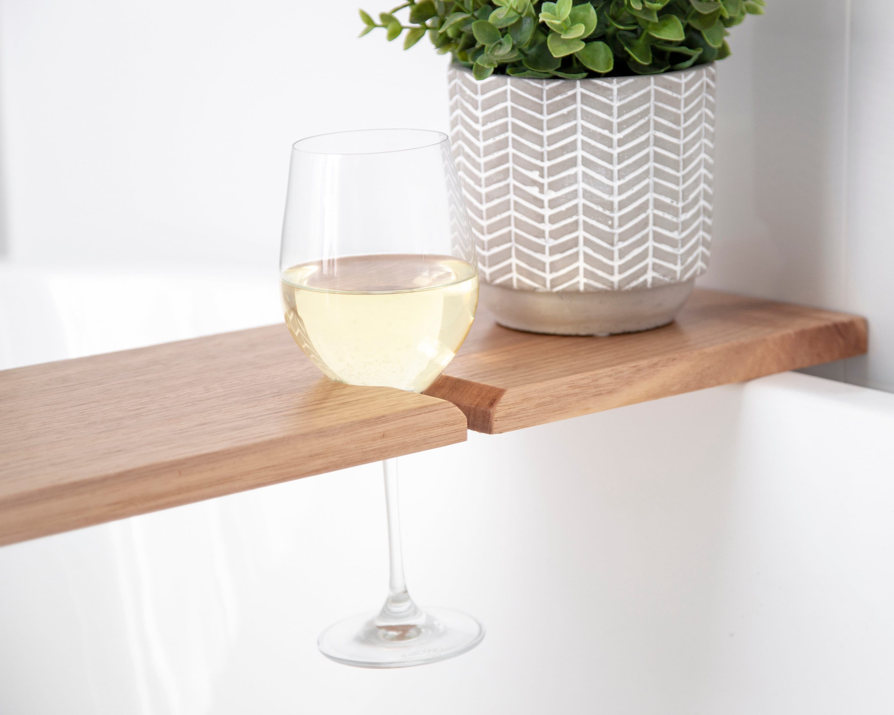Bath Caddy Bath Board With Wine Glass Slot Etsy