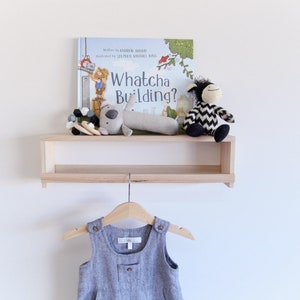 Small Shelf Wooden Book Ledge Timber Nursery Shelves Spice Rack image 8