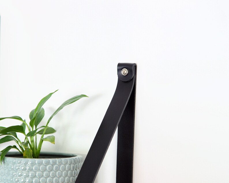 Leather Strap Shelf Timber Shelves Wooden Shelf with Etsy