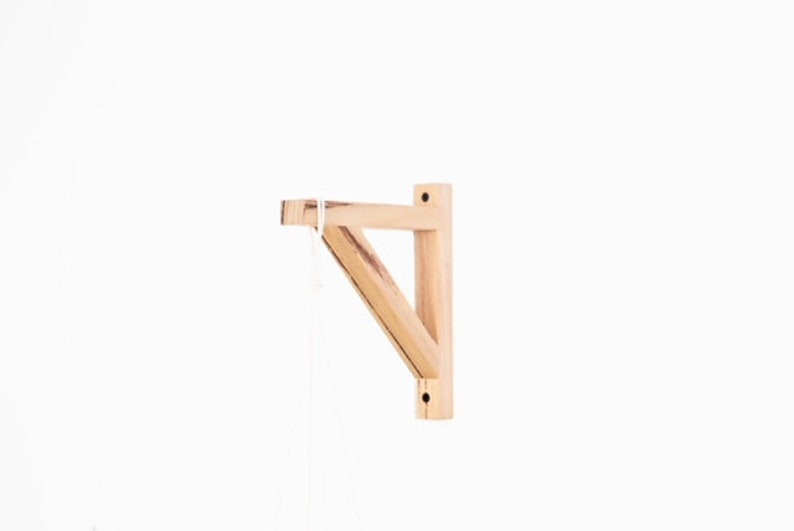 Small Wall Bracket Timber Bracket Pendant Light Holder Pot Plant Hanger Scandinavian Wall Mounted Bracket image 2