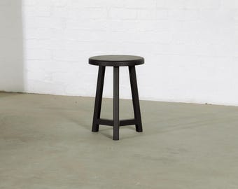 Black Round Stool | Wooden  Side Table