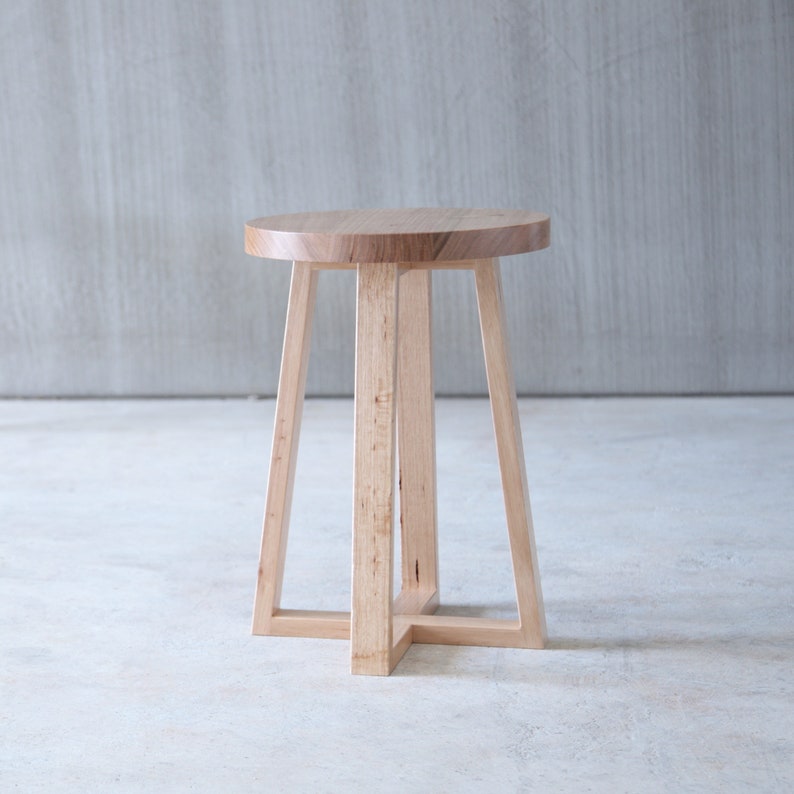 Round Side Table Wooden Stool Bedside Table Satin