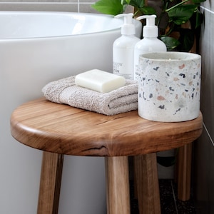 Round Stool | Rustic Wooden Side Table - Etsy