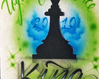 Airbrushed couples-Airbrushed T-shirt Design Personalized Birthday Gift King Queen