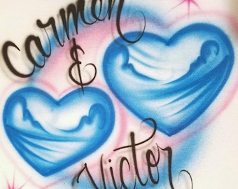 Carmen Victor Airbrush Name-Airbrushed T-shirt Design Personalized Birthday Gift Valentines Gift Couples Shirt